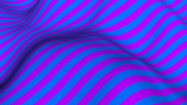 Abstract background with waving of colorful stripes. 3d rendering