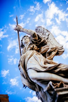 Italy, Rome, Castel Sant'Angelo, statue of an angel with a spear, sculptor Domenico Guidi, "Vulnerasti cor meum"