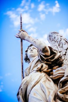 Italy, Rome, Castel Sant'Angelo, statue of an angel with a spear, sculptor Domenico Guidi, "Vulnerasti cor meum"