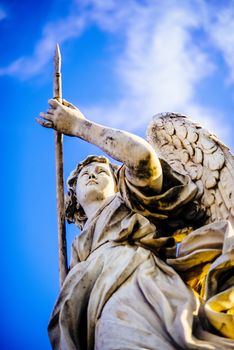 Italy, Rome, Castel Sant'Angelo, statue of an angel with a spear, sculptor Domenico Guidi, "Vulnerasti cor meum"