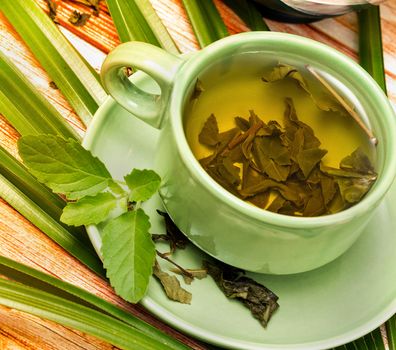 Mint Green Tea Indicating Refreshes Cafe And Cafeterias