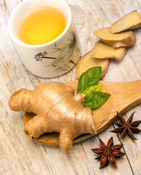 Japanese Ginger Tea Indicating Refreshes Spiced And Natural