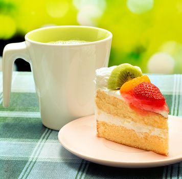 Cake With Coffee Meaning Creamy Beverages And Cream