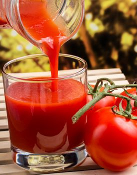 Tomatoes And Juice Showing Refreshing Drinks And Drink
