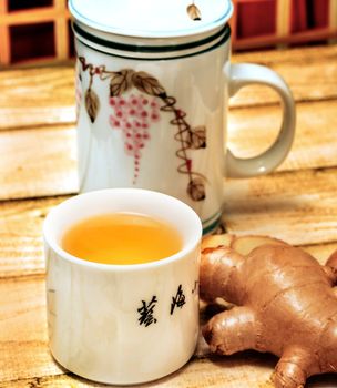 Japanese Ginger Tea Showing Teacup Drink And Teas