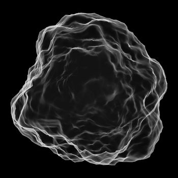 Abstract mesh on dark background. X-ray image of abstract sphere on black background. 3d illustration