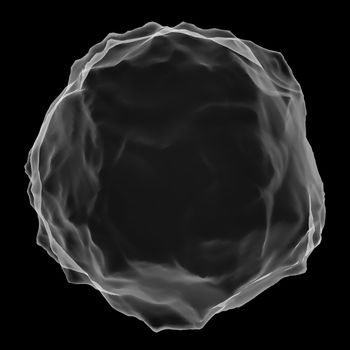 Abstract mesh on dark background. X-ray image of abstract sphere on black background. 3d illustration