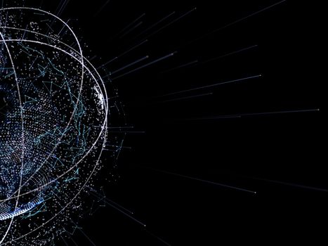 World map of points, lines. Global network connection. 3d illustration