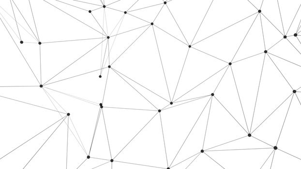 Global network connections with points and lines. Wireframe 3d illustration