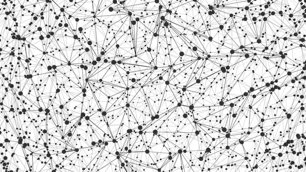 Global network connections with points and lines. Wireframe 3d illustration