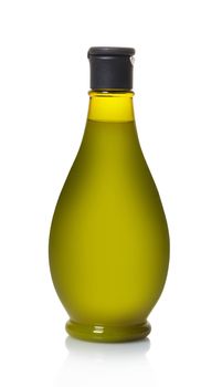 Bottle with cosmetic for hair on white isolated background