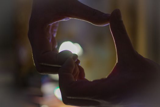 hands heart Valentines day image of the hands in the dark for the holiday