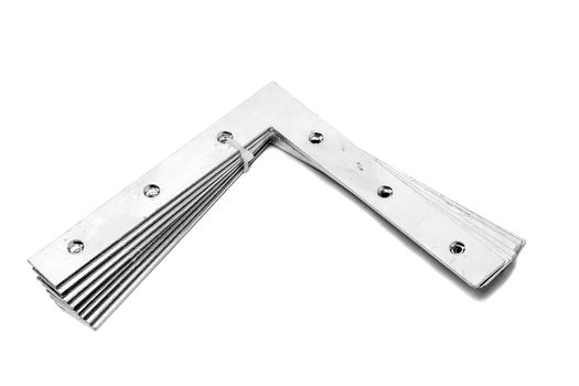 metal angle brackets isolated on white background