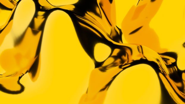 Elegant golden silk. 3d rendering abstract background. Digital illustration