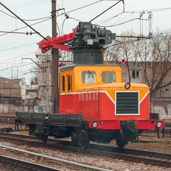 Small industry repair train. Professional transportation equipment