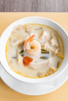 Shrimp and chicken Coconut soup