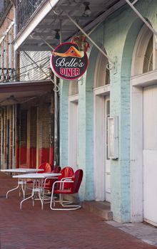 Outdoor terrace of a diner in New Orleans