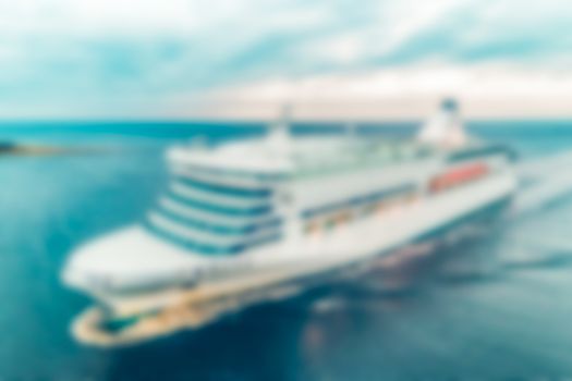 Cruise liner - soft lens bokeh image. Defocused background