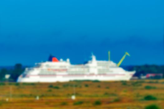 Cruise liner - soft lens bokeh image. Defocused background