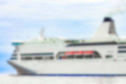 Cruise liner - soft lens bokeh image. Defocused background