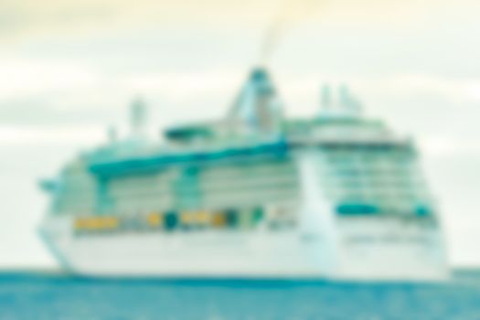 Cruise liner - soft lens bokeh image. Defocused background