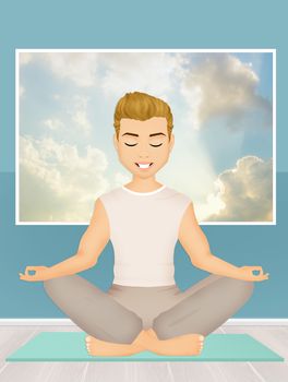 illustration of man doing yoga