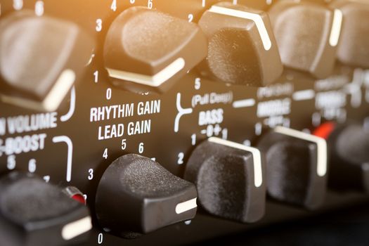 Detail of guitar amplifier