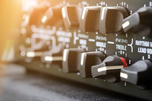 Detail of guitar amplifier