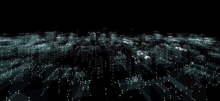 Cityscape futuristic 3d city neon light. 3d illustration. Black background
