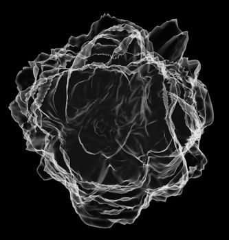 Abstract mesh on dark background. X-ray image of abstract sphere on black background. 3d illustration