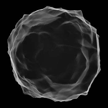 Abstract mesh on dark background. X-ray image of abstract sphere on black background. 3d illustration