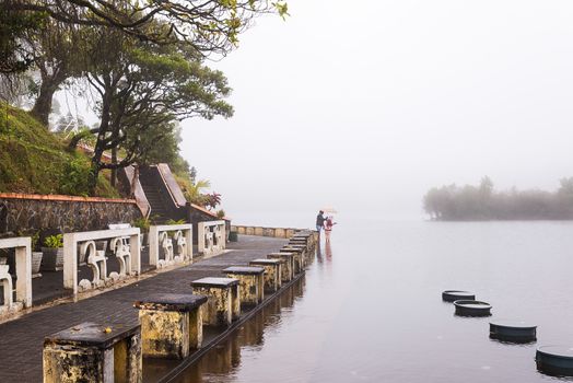 Grand Bassin lake at Mauritius island,Mystic and spiritual atmosphere.