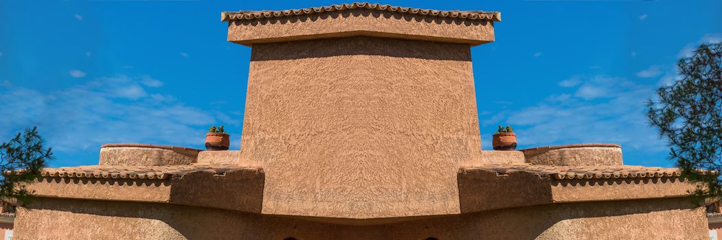 Mediterranean motif, Architectural detail at a house on Mediterranean sea in Spain.