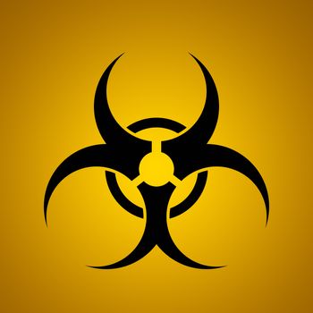 Illustration of a typical biohazard sign symbol