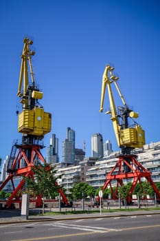 Construction crane in Puerto Madero, Buenos Aires, Argentina