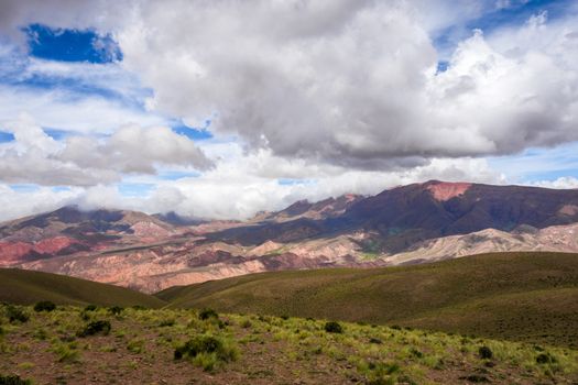 Serranias del Hornocal, wide colored mountains, Argentina