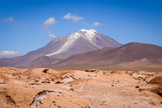Mountains and desert landscape in sud lipez altiplano, Bolivia
