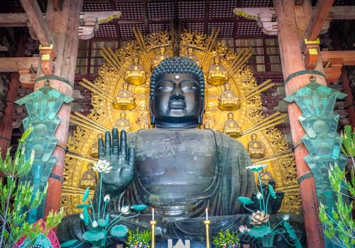 Vairocana great buddha in Daibutsu-den Todai-ji temple, Nara, Japan