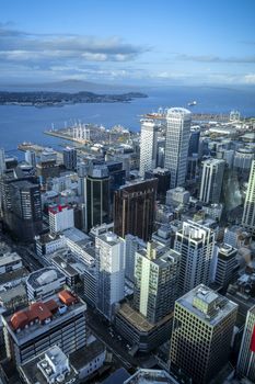 Auckland city center aerial view, New Zealand