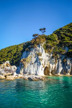 Abel Tasman National Park. Creek and turquoise sea. New Zealand