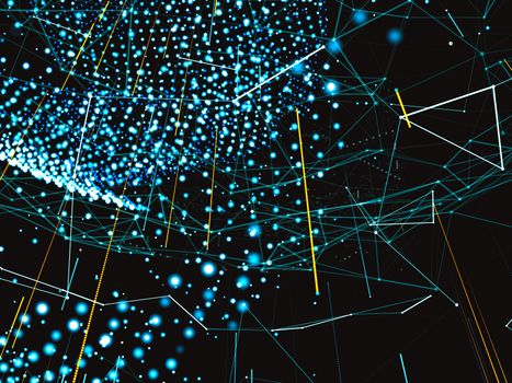 The digital world. A world map connected by a digital network. Abstract submission of payments or networks. 3d illustration