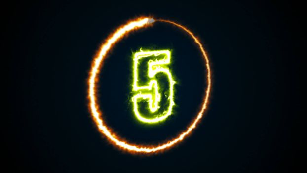 Abstract background with energy number. Digital 3d rendering. Isolated digital sign on a black background