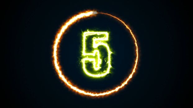 Abstract background with energy number. Digital 3d rendering. Isolated digital sign on a black background