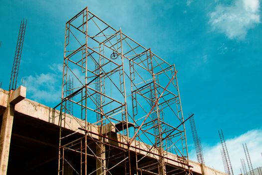 Steel scaffolding for construction site in Thailand