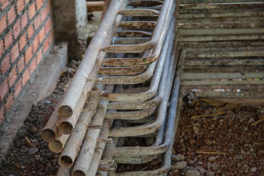 Steel scaffolding for construction site in Thailand