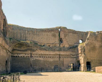 Baths of Caracalla, ancient ruins of roman public thermae built by Emperor Caracalla in Rome, Italy
