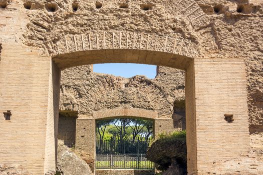 Baths of Caracalla, ancient ruins of roman public thermae built by Emperor Caracalla in Rome, Italy