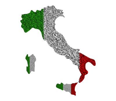 Italy map with flag