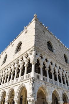 Architectural details of Doge's Palace, Venice, Italy
