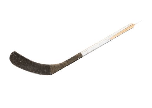 Conceptual Sports Image Of An Isolated Smashed Hockey Stick